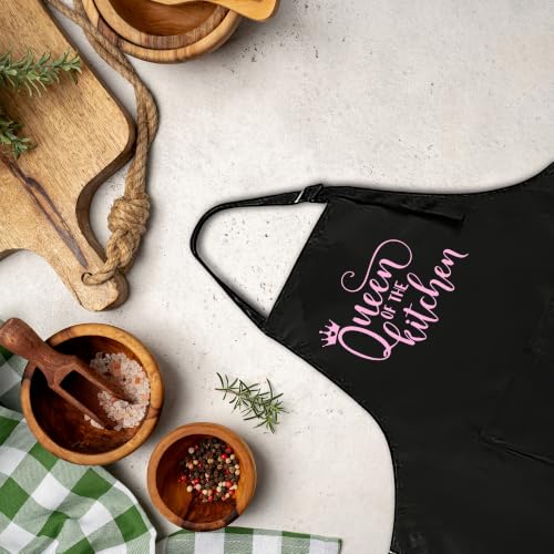 Funny Apron for Men Women,Humorous Kitchen Apron- Grilling Cooking BBQ Accessories, Gift for Dad Husband - color: Queen of the Kitchen