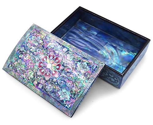 MADDesign Mother of Pearl Trinket Jewelry Box Keepsake Pink Floral