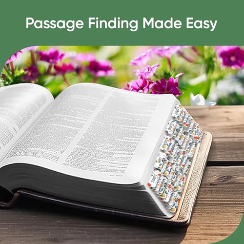Essex Wares - Bold Blooms Floral Bible Tabs, 80 Tabs for Women & Men - color: Bold Blooms
