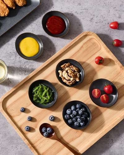 famiware Ceramic Soy Sauce Dish, 2.1oz Dipping Bowl Set of 8, Matte Black - color: Matte Black, size: 8pcs