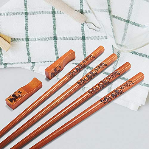 Chopstick Reusable Chinese Panda Chopsticks with Holder and Carrying Bag Chinese Traditional Stylish Set（2 Pairs） - color: Panda Design (2 Pairs)