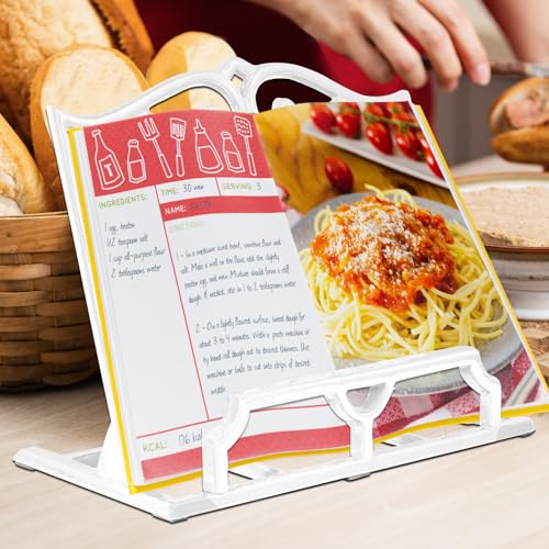 JOGREFUL Cast Iron Cookbook Stand, Kitchen Recipe Holder Love Heart White - color: White, size: Heart