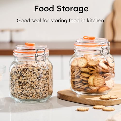 JILLMO 1L Square Fermentation Jar Kit with Airlock & Weight, 2 Pack - size: 1 Liter