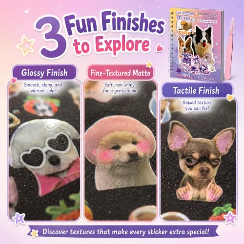 Japanese Cute Sticker Book,Pet Meme Stickers for DIY Kawaii Scrapbooking Journaling Handbook - color: Puppy Note
