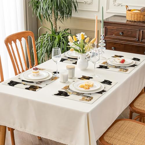 Cat Placemats Set of 4, Cute Black Cats Table Mats, Animal Washable Place Mats for Coffee Bar Home Party Indoor Kitchen Dining Table Decoration 12x18 Inch - color: Cat, size: Set of 4