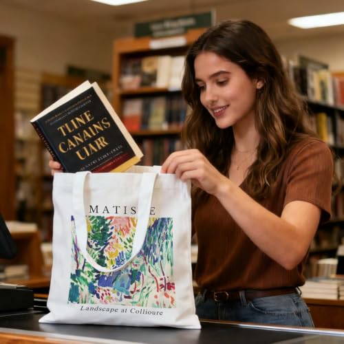 Art Canvas Tote Bag,Art Lovers Gifts,Aesthetic Tote Bag for Women. - color: White - Matisse 01