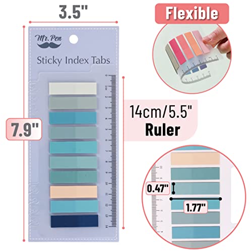 Mr. Pen- Colorful Sticky Tabs, 8 Sets, 1600 pcs, Morandi and Vintage - color: Morandi and Vintage, size: 1600 Pcs