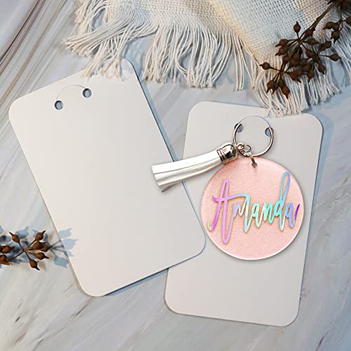 Temlum 3''x4.7'' Keychain Display Cards with Self-Sealing Bags, White 100p - color: White