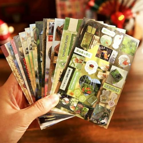 Japanese Kawaii Sticker Book, Die-Cut Cute Food & Manga Style Aesthetic Stickers for Journaling, Scrapbooking, Planners, Junk Journal Supplies (A) - color: A