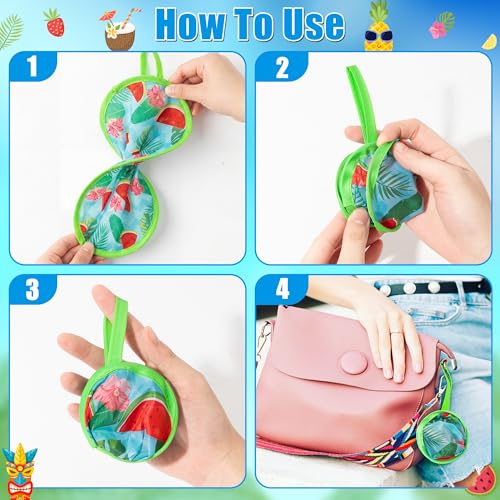 R HORSE 50Pcs Summer Hawaiian Folding Fans Bulk Tropical Handheld Fan Gifts - color: Beach
