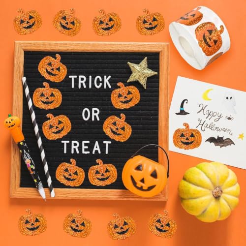 Pumpkin Face Roll Stickers Halloween Decor Label Stickers for Crafts Party - style: Pumpkin Face