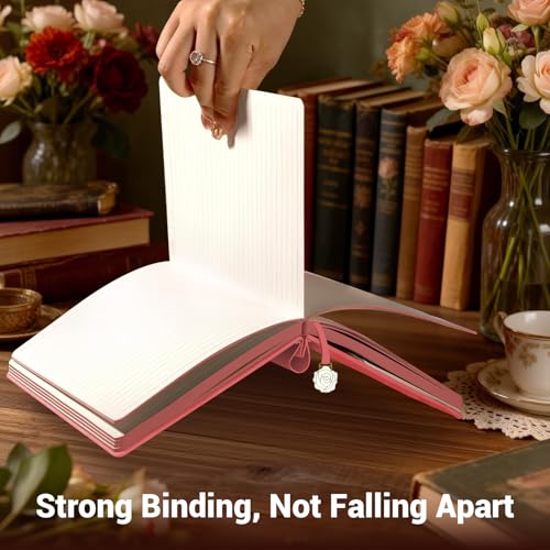 Aocii leather Journal for Women, A5 lined Daily Journals Notebook - color: Pink