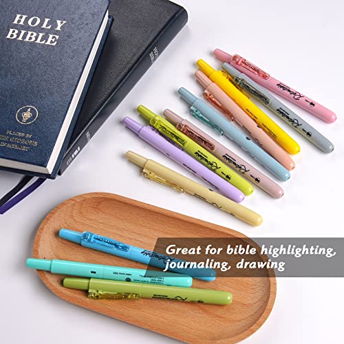 WRITECH Retractable Highlighters Bible Set: Pastel Colors Chisel Tip 12ct - color: Bible Set, size: 1 Count (Pack of 12)