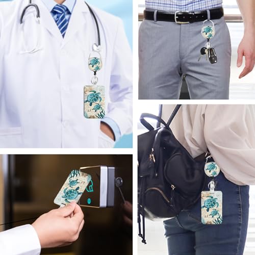 2 Pack Sea Turtle ID Badge Holder with Clip Badge Reels - color: 2 Pack-sea Turtle