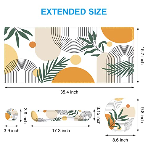 iCasso Elm Leaf Writing Pad 35.4"x15.7", Desk Protector for School - color: Elm Leaf