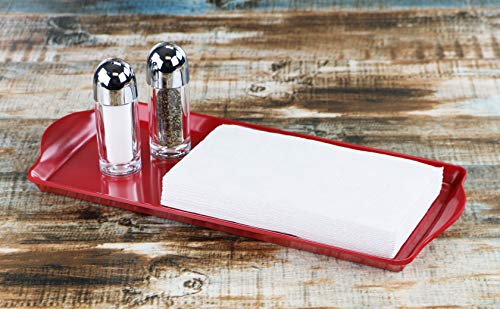 Reston Lloyd Melamine Plastic Tidbit Tray, BPA-Free, Food Safe, Multipurpose Platter Serving Tray, Bathroom/Table Organizer, Red - color: Red, size: 14.7" x 6.5" x 0.8"