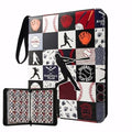 Card Binder 9 Pocket, Black White Baseball, 900 Cards, PU Leather - color: Black White Baseball