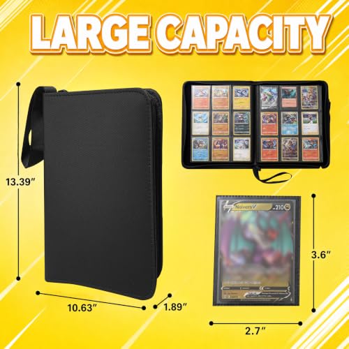 Card Binder, 9 Pocket 540 Card for Collectible Trading Card Albums - color: 540-BLACK-1