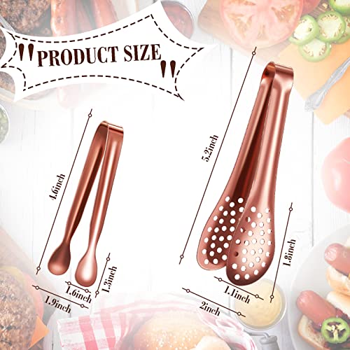 Vesici 12 Pcs Mini Serving Tongs 5 Inch Small Food Tongs, Rose Gold - color: Rose Gold