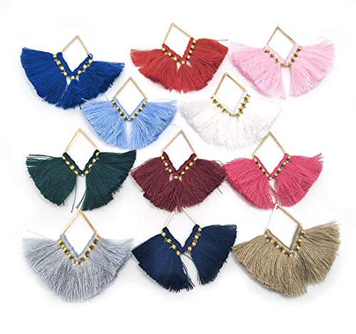 20Pcs Cotton Cord Handmade Mini Tassels, Colorful Earring Tassels Assorted Colors Randomly (16) - color: 16