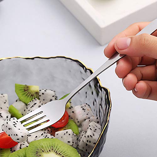 IQCWOOD Stainless Steel Chopsticks Forks and Spoons Flatware Set of 3