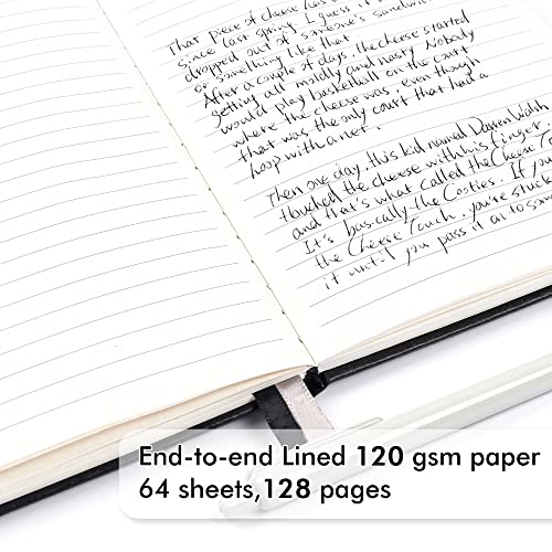 24 Pack Journal Notebook for Work, Feela Business Notebook Bulk Hardcover Lined Writing Journal with Pen Holder for Men Women Note Taking, with 24 Black Pens, 120 GSM, 5.1”x8.3”, A5, Black - color: 24 Pack black