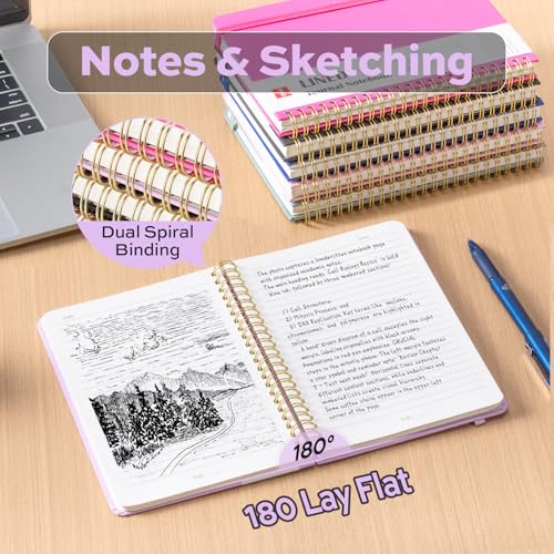 deli Purple Lined Spiral Journal Notebook, 160 Pages, A5 (5.5"x8") Hardcover Writing Notebook, College Ruled Spiral Bound Journal for Women & Men - Perfect for Work, School, Office & Note Taking - color: Purple