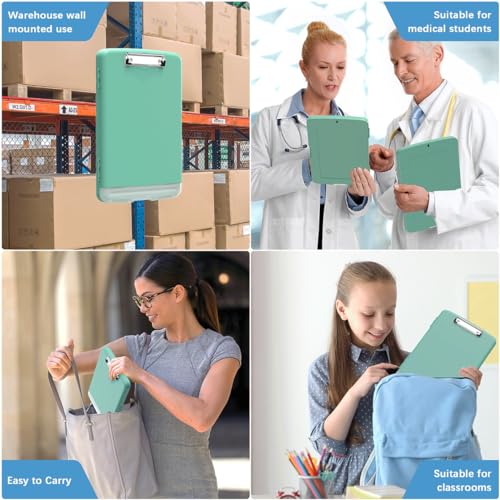 Hongri Clipboard with Storage with Pencil Case, 8.5 x 11 Storage Clip Board - color: Dark Green