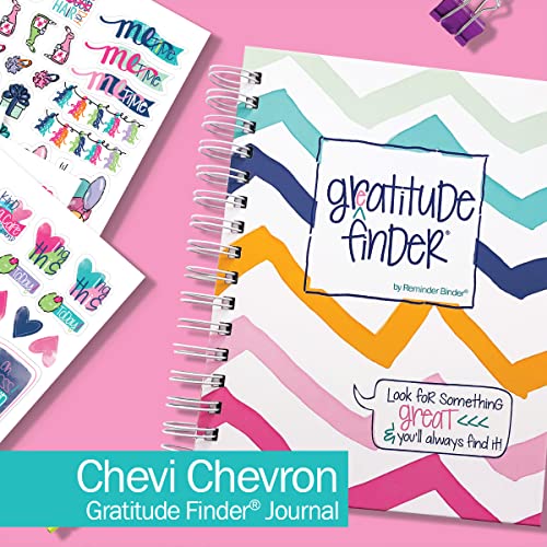 Denise Albright Gratitude Finder® 52 Week Non-Dated Journal for Women, Teens & Girls with 165 Hand-Illustrated Stickers (Summer Chevi) - color: Summer Chevi Gratitude Finder Journal