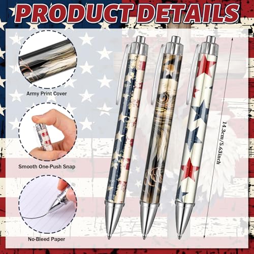 Resurhang 24 Pcs Patriotic Notebook Gifts, 5.5x4.3 Flag Notebooks and Pens - style: 4th of July