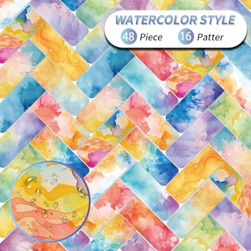 48 Pieces Magnetic Bookmarks Magnet Page Markers - Book Marks for Reading Women & Men with Storage Boxes - Cute Magnet Bookmark Clips for Reading Pleasure（Watercolor） - size: 48, style: Watercolor Style