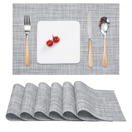 Myir JUN Placemats Set of 6 Kitchen and Dining Table Placemats - color: B-gray, size: Set of 6