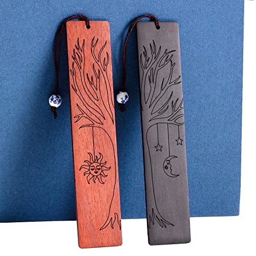 2 Pcs Bookmark, Cool Bookmarks for Men Women, Gifts for Book Lover Bookworm (Sun Moon Star) - style: Sun Moon Star