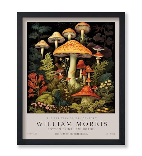 Poster Master Mushrooms Print - William Morris Poster - Botanical Flower Art - Floral Exhibition Wall Design - Farmhouse Illustration - Aesthetic Piece - Office or Bedroom Wall Decor - 11x14 UNFRAMED Wall Decor - color: Style-01, size: 11"L x 14"W