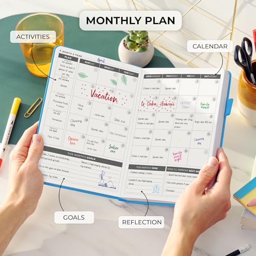 Clever Fox Daily Planner, Undated Professional & College Day, Blue - color: Blue (Undated)
