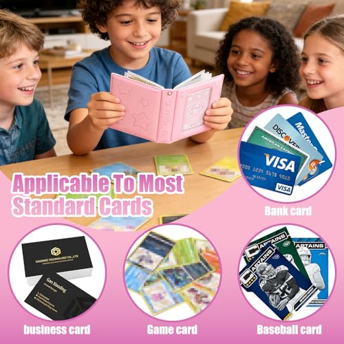 Small 1 Pocket Trading Mini Card Binder Collection with 40 Count for MTG, Sports,TCG Cards (Pink) - color: Pink
