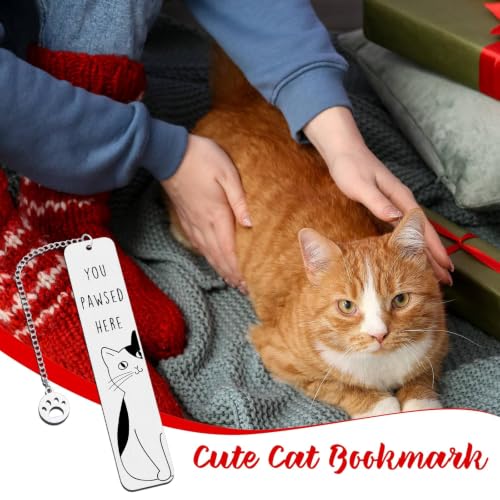 Cat Gifts for Women Cute Bookmarks for Women Cat Lovers Stocking Stuffers - color: Silver