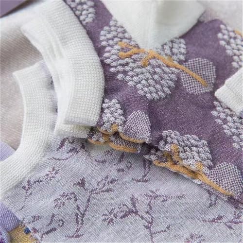 Lavish Lavender Argyle Frill Socks for Women, Dress Socks - color: 4pair-purple-short