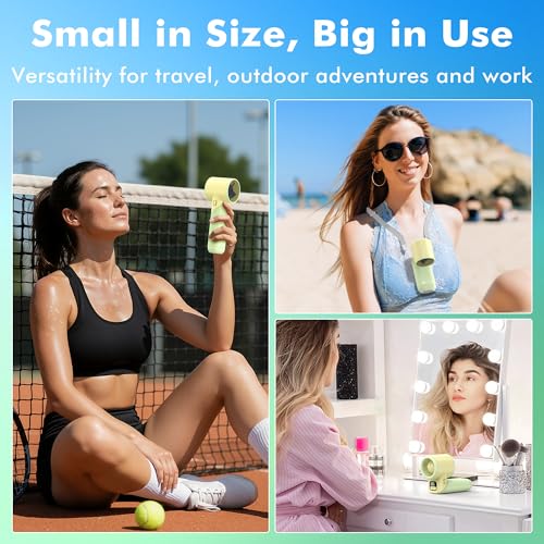 AMACOOL Portable Handheld Turbo Fan, Max 20 Hours Runtime, Gifts for Women - color: Light Green