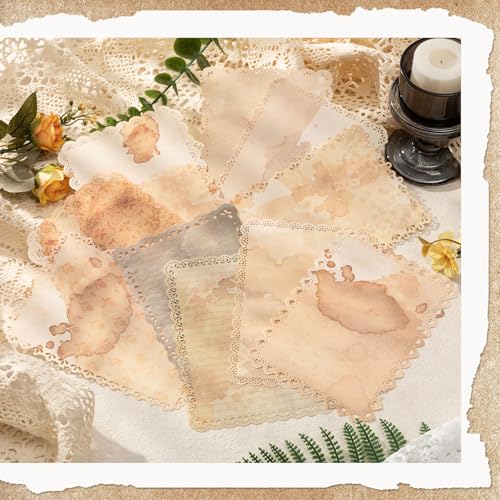40 Sheets Lace Edged Vintage Scrapbook Paper Textured Journaling Supplies - color: Lace Edged