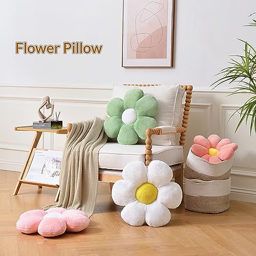 Flower Pillow,15.7In Daisy Pillow Green Throw Pillows - color: Green, size: 15.7in