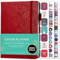 Legend Planner Undated, Weekly & Daily Goal Journal, A5 Red - color: Red (Undated), size: A5 (5.5'' x 8.3'')
