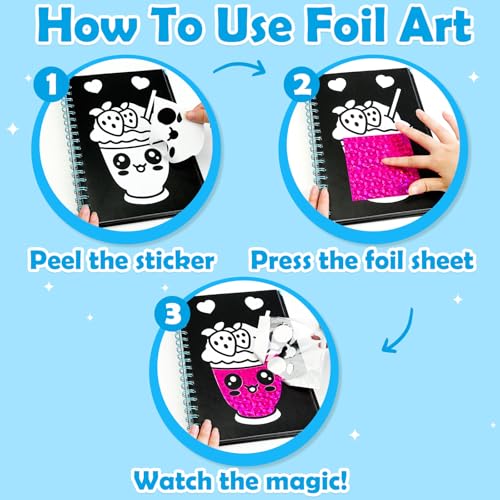 FUNNYB&G Foil Art Craft Kit for Kids, Sparkly Birthday Gift Toy for Kids - style: Summer