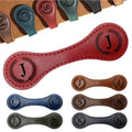 MOTEERLLU Personalized Magnetic Leather Bookmark,Initial,Red-J - style: Red-J