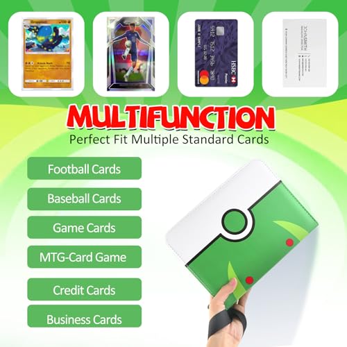 Collectible Trading Card Binder, 400 Pockets Card Holder with 50 Removable Sleeves, Portable Collection Binder Album Book Case Storage, Zipper Card Protective Sleeves for TCG, Sports Card - color: Nest Cyan