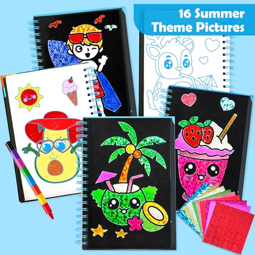 FUNNYB&G Foil Art Craft Kit for Kids, Sparkly Birthday Gift Toy for Kids - style: Summer