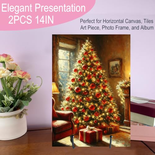 2PCS Iron Plate Stands for Display 14 Inch, Large Metal Heavy Duty Display - size: 2PCS 14IN