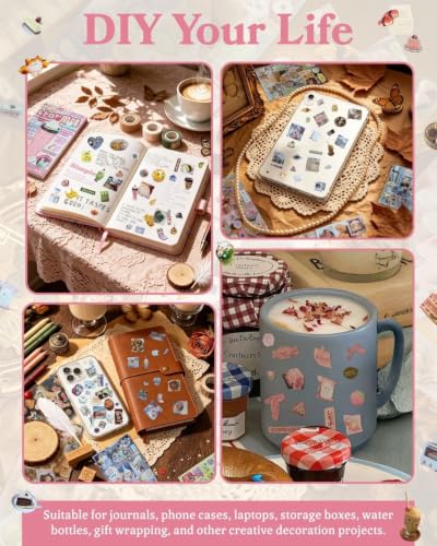 2 Books Kawaii Japanese Sticker Set with Tweezers, 200+ Sheets Holographic Retro Food Decals for Scrapbooking, Aesthetic Vintage Stickers for Journaling & DIY Crafts - color: Yellow & Pink Parfait