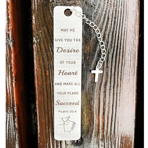 Bible Bookmarks Book Markers, Metal Christian Bookmark Gift Accessories (Psalm 20:4) - style: Psalm 20:4