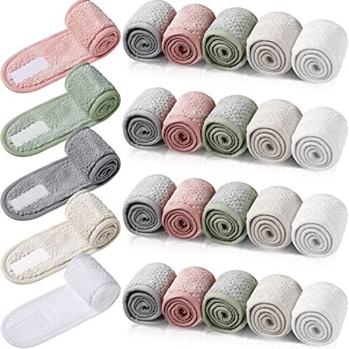 Giegxin 25 Pcs Spa Headbands Bulk, Facial Esthetician Hair Wrap, Multicolor